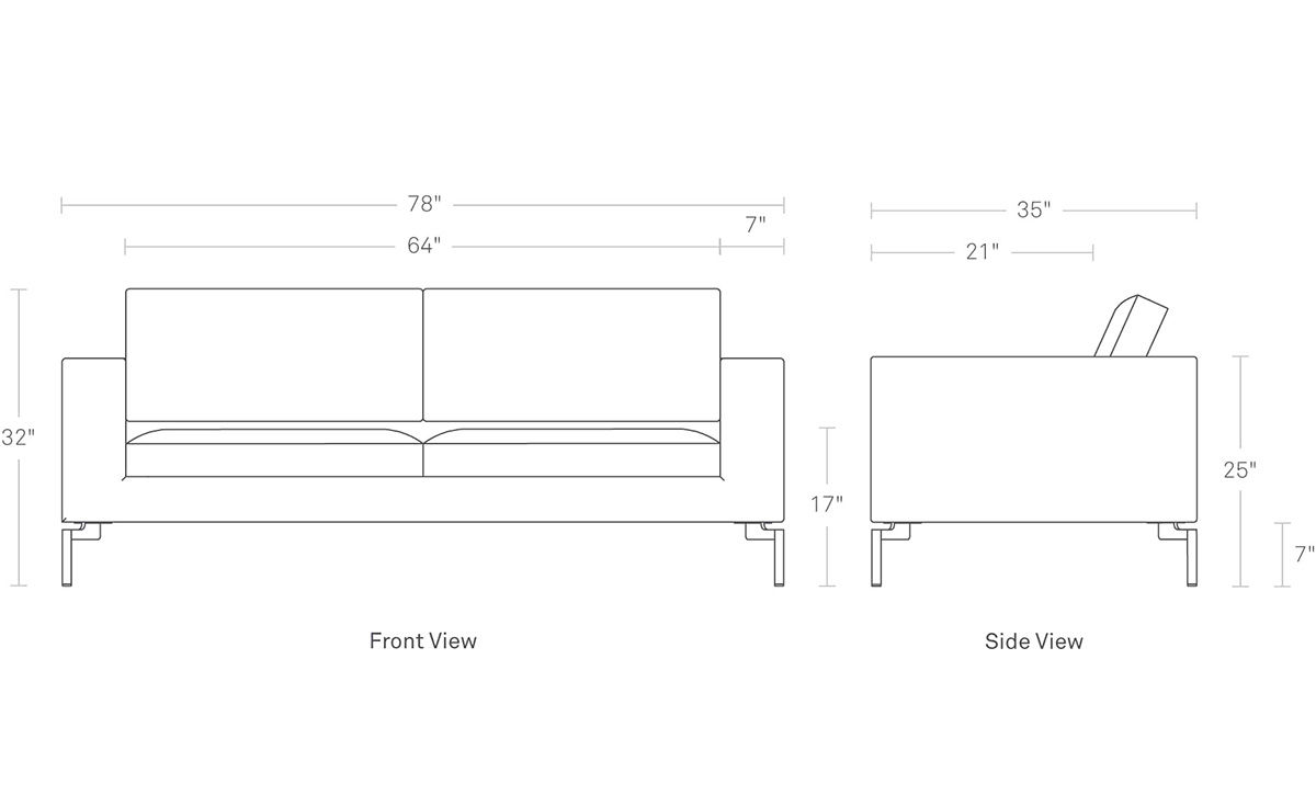 new standard 78" sofa