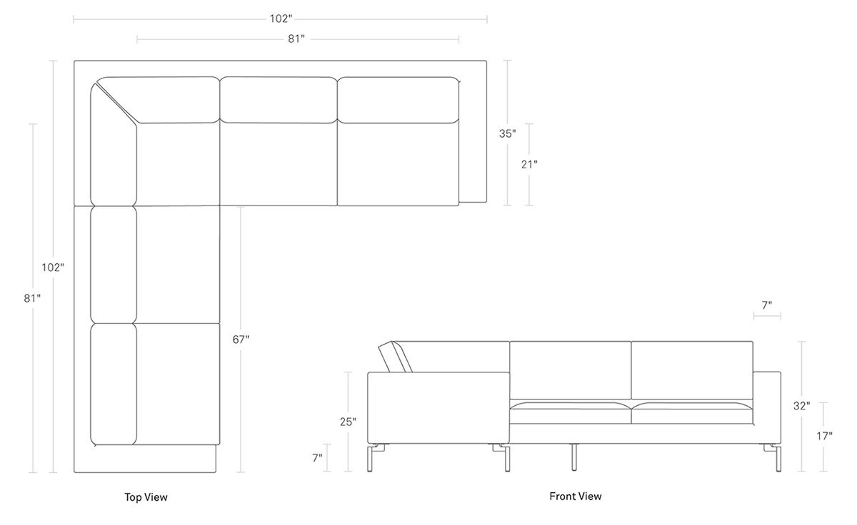 new standard small sectional sofa