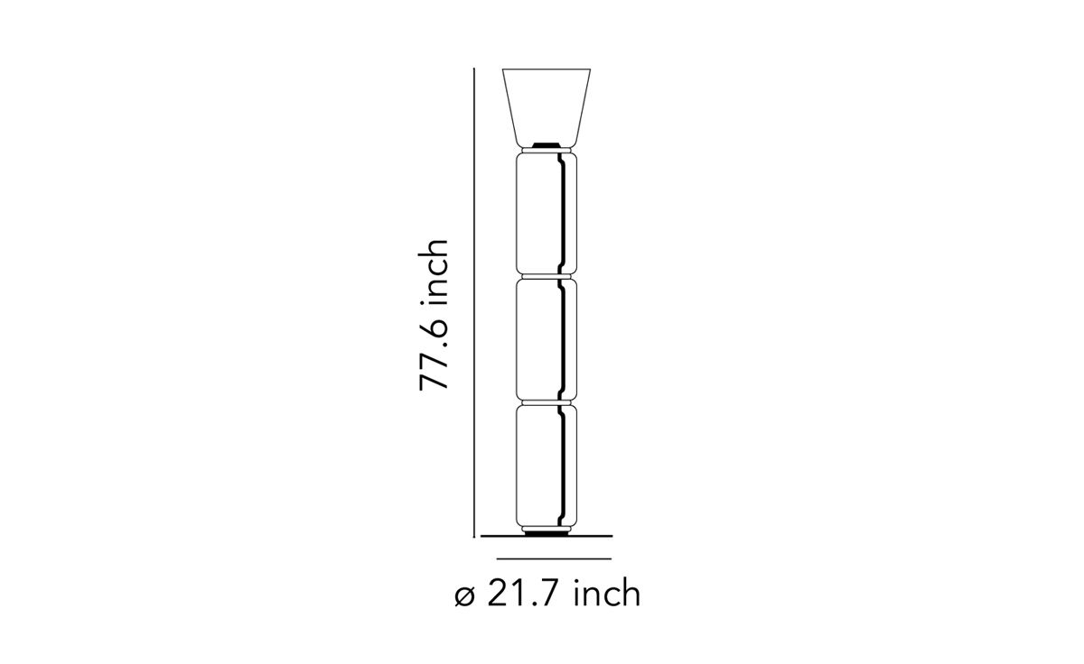 noctambule f3 floor lamp with cone