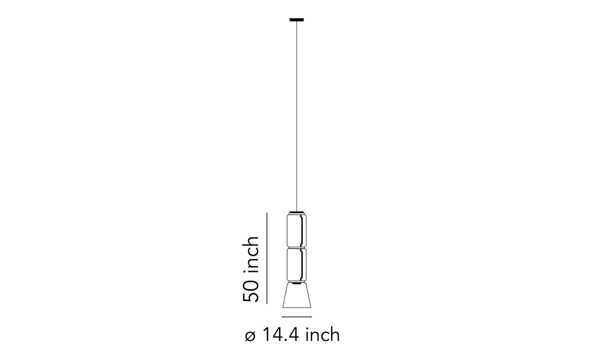 noctambule s2 suspension lamp with cone