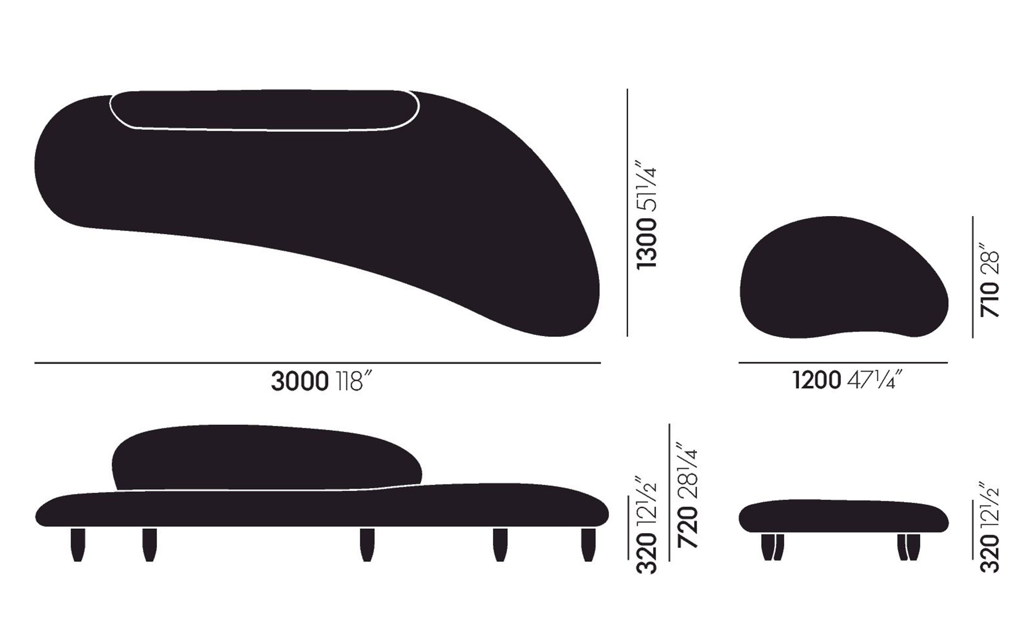 noguchi freeform sofa