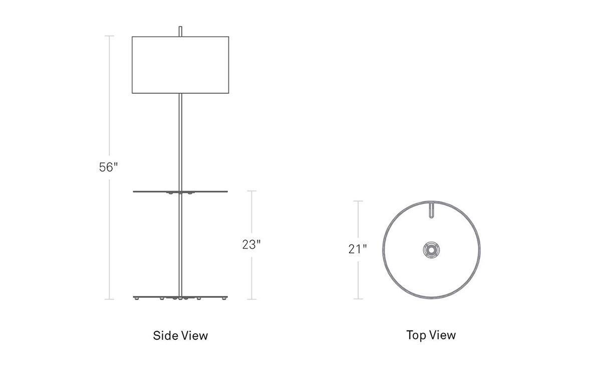 note large floor lamp with table