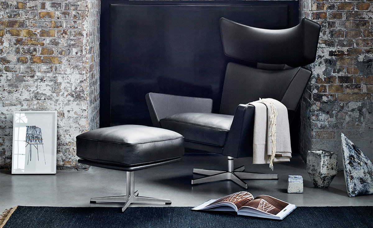 arne jacobsen oksen lounge chair & ottoman