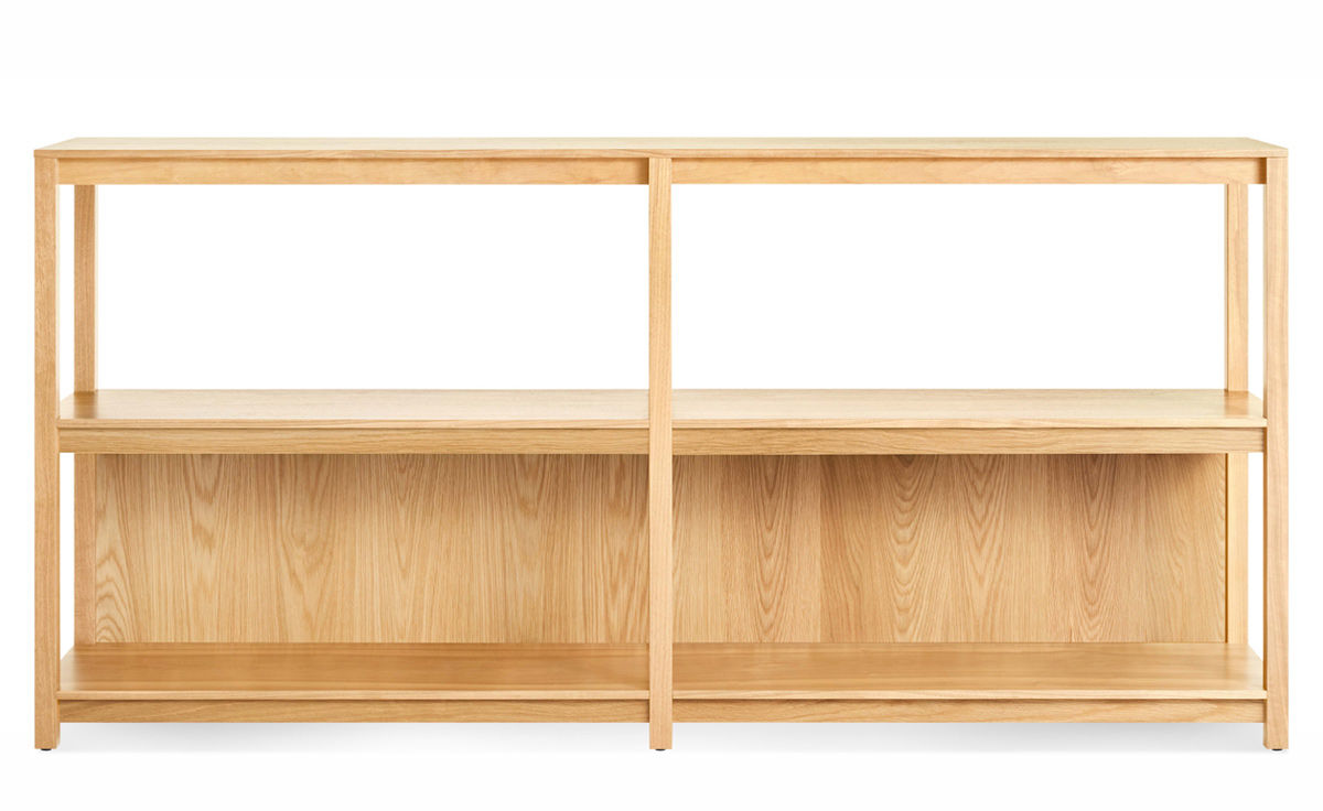 open plan large low bookcase