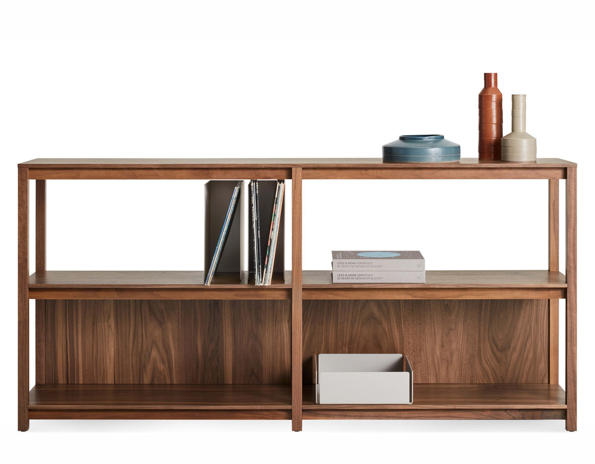 open plan large low bookcase