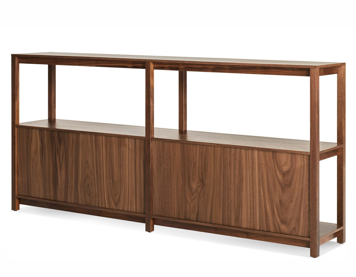 open plan large low bookcase