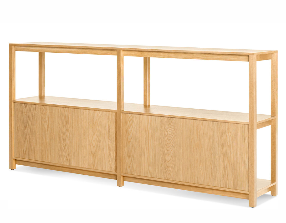 open plan large low bookcase
