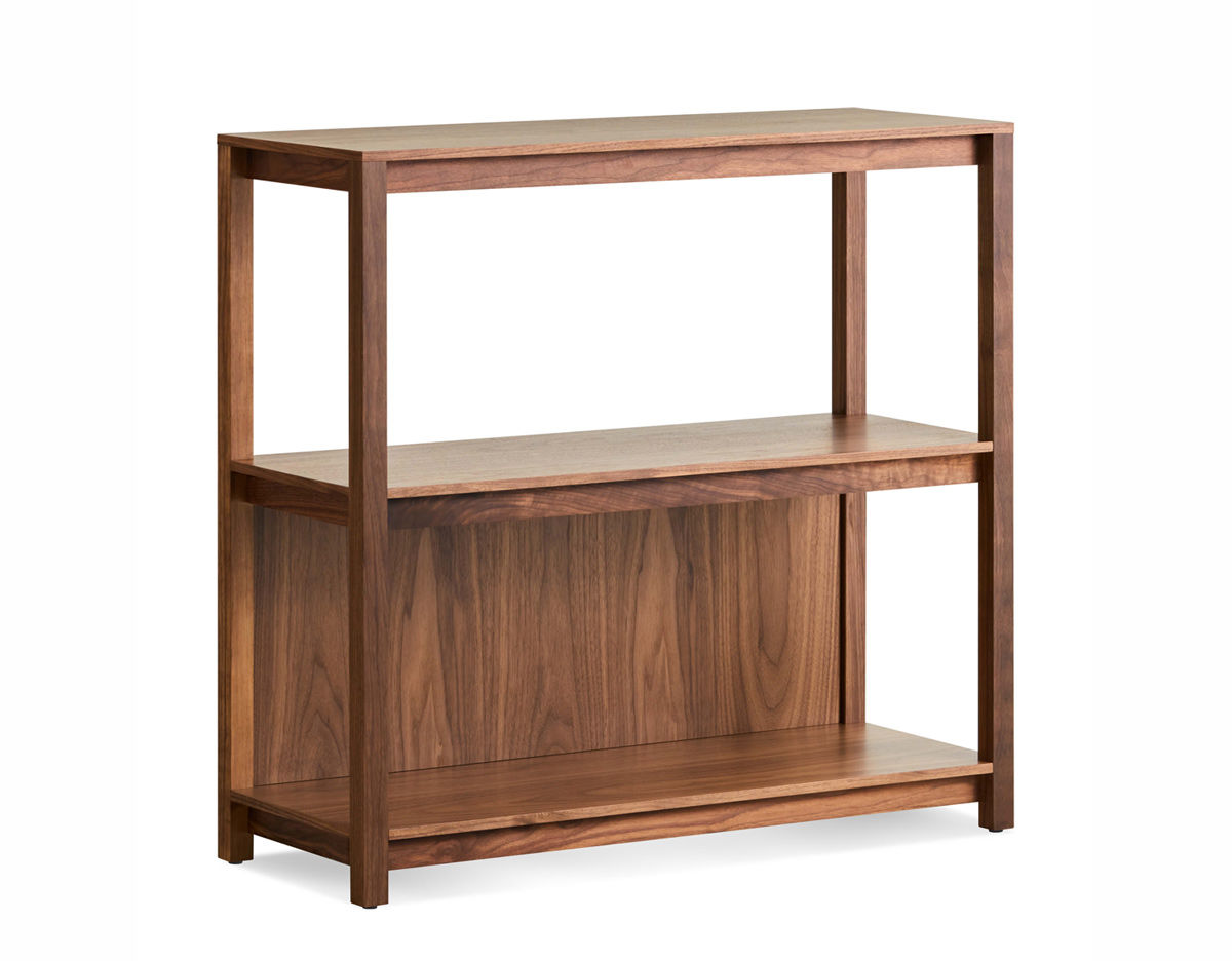 open plan small low bookcase by blu dot