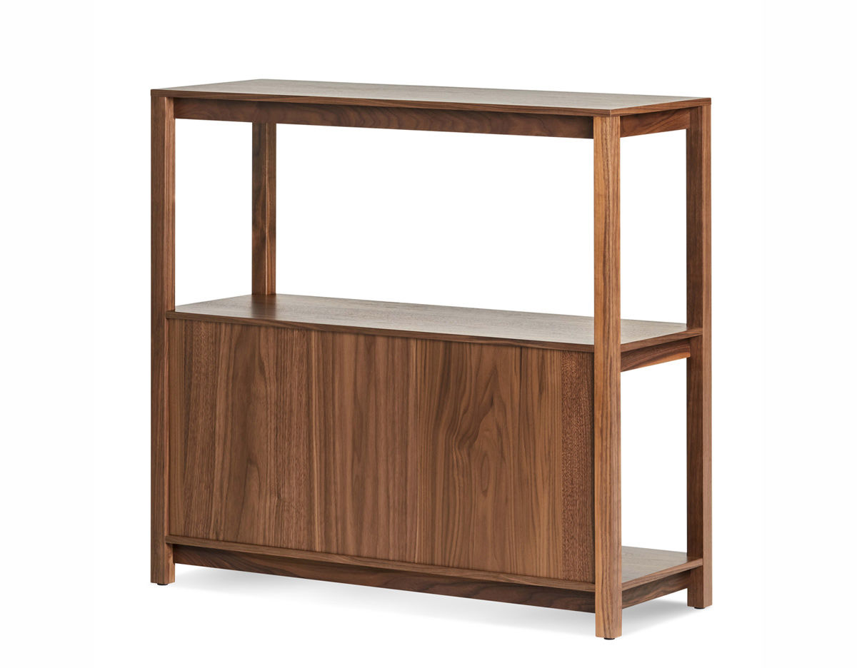 open plan small low bookcase by blu dot