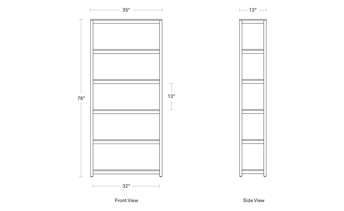 open plan tall bookcase