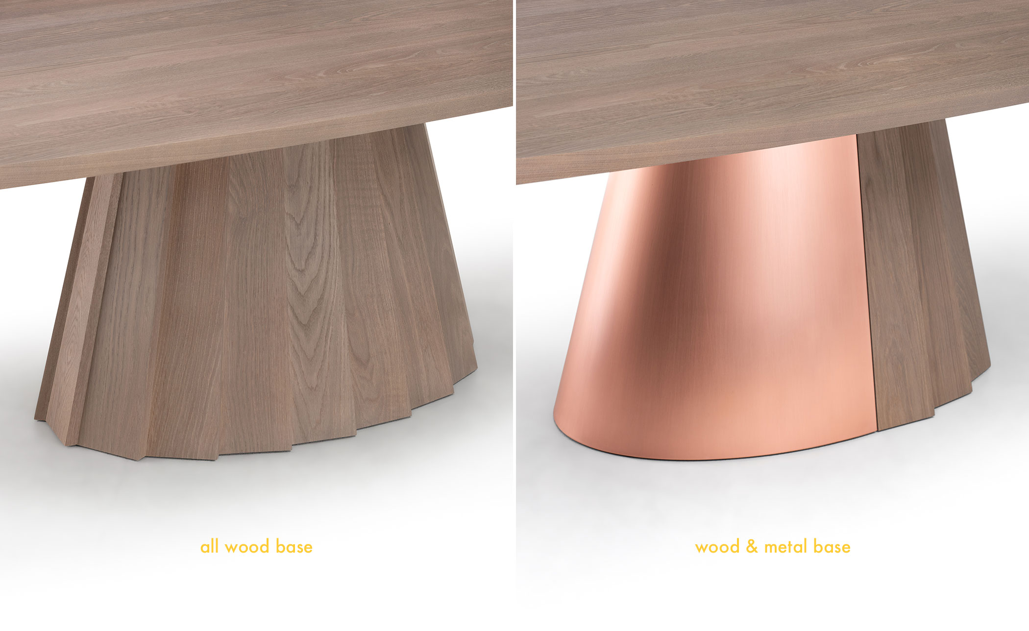 Orion Dining Table wood & metal base