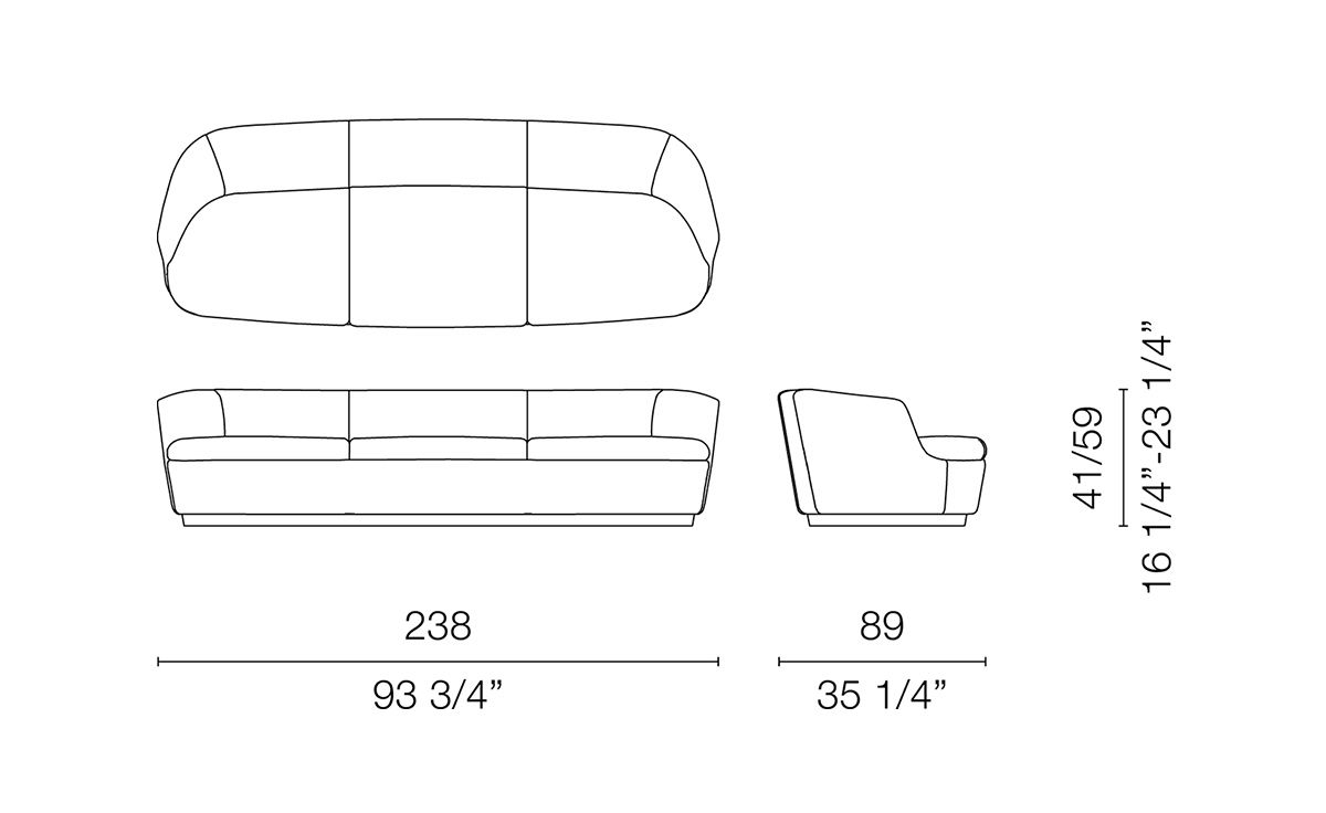 orla three seat sofa