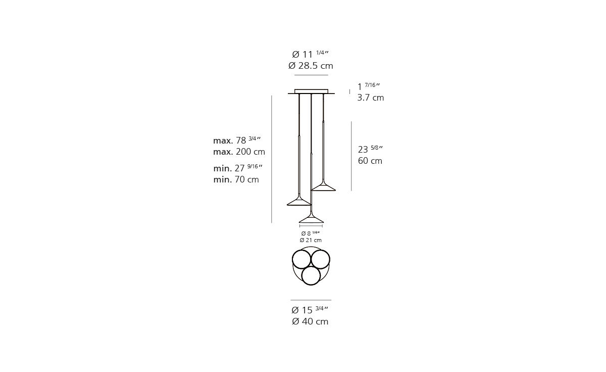 orsa three light chandelier