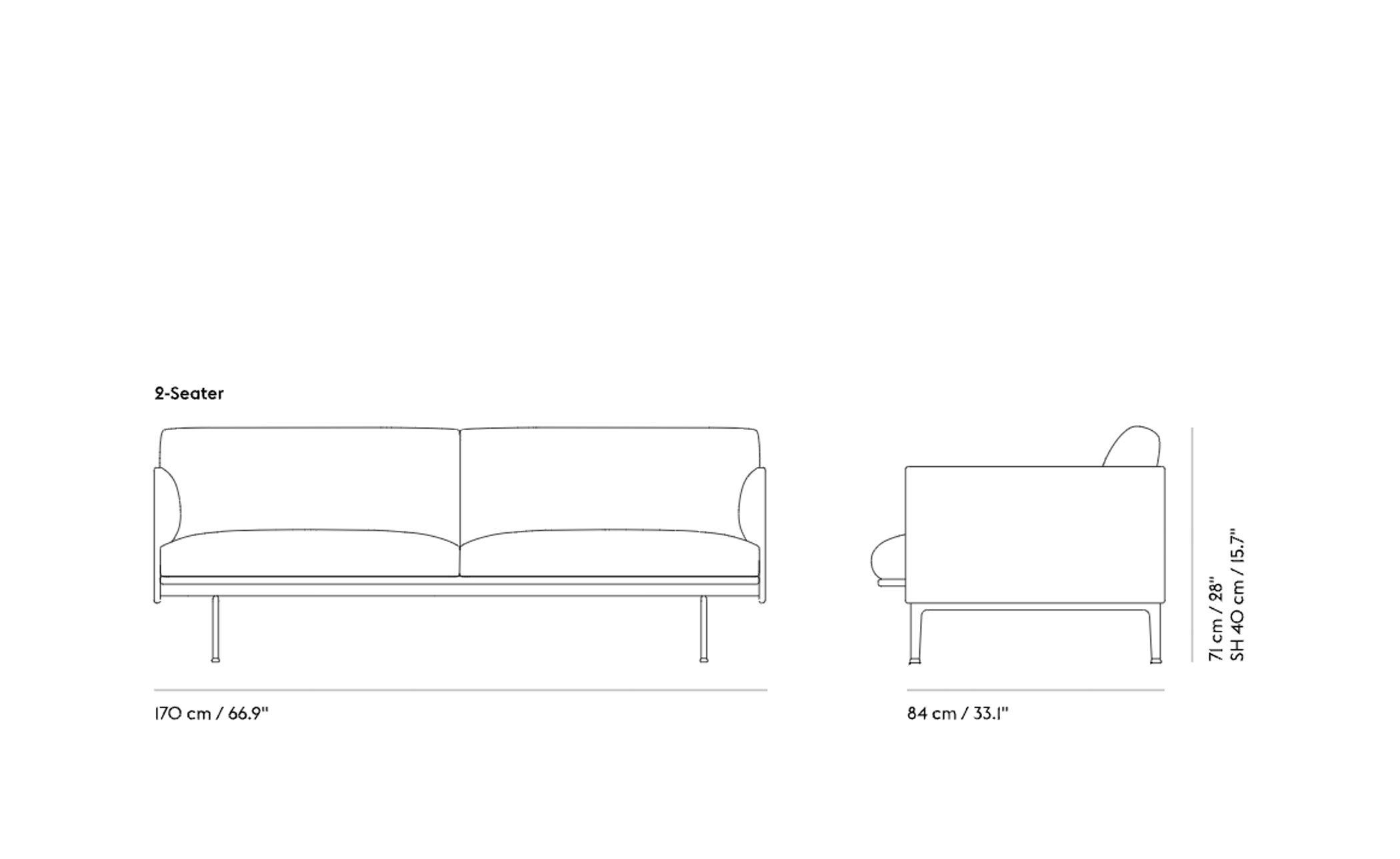 outline sofa 2 seater