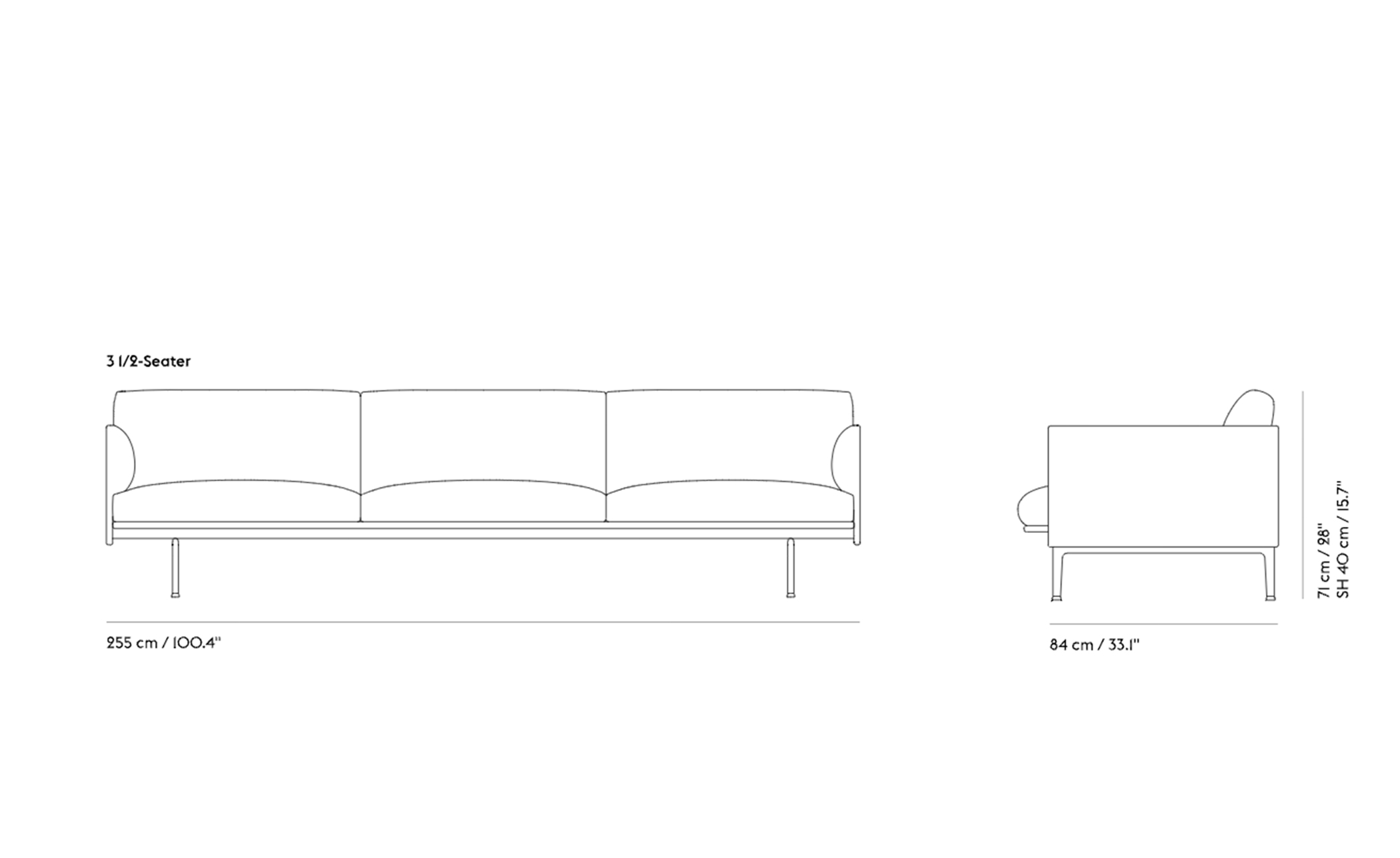 outline sofa 3.5 seater