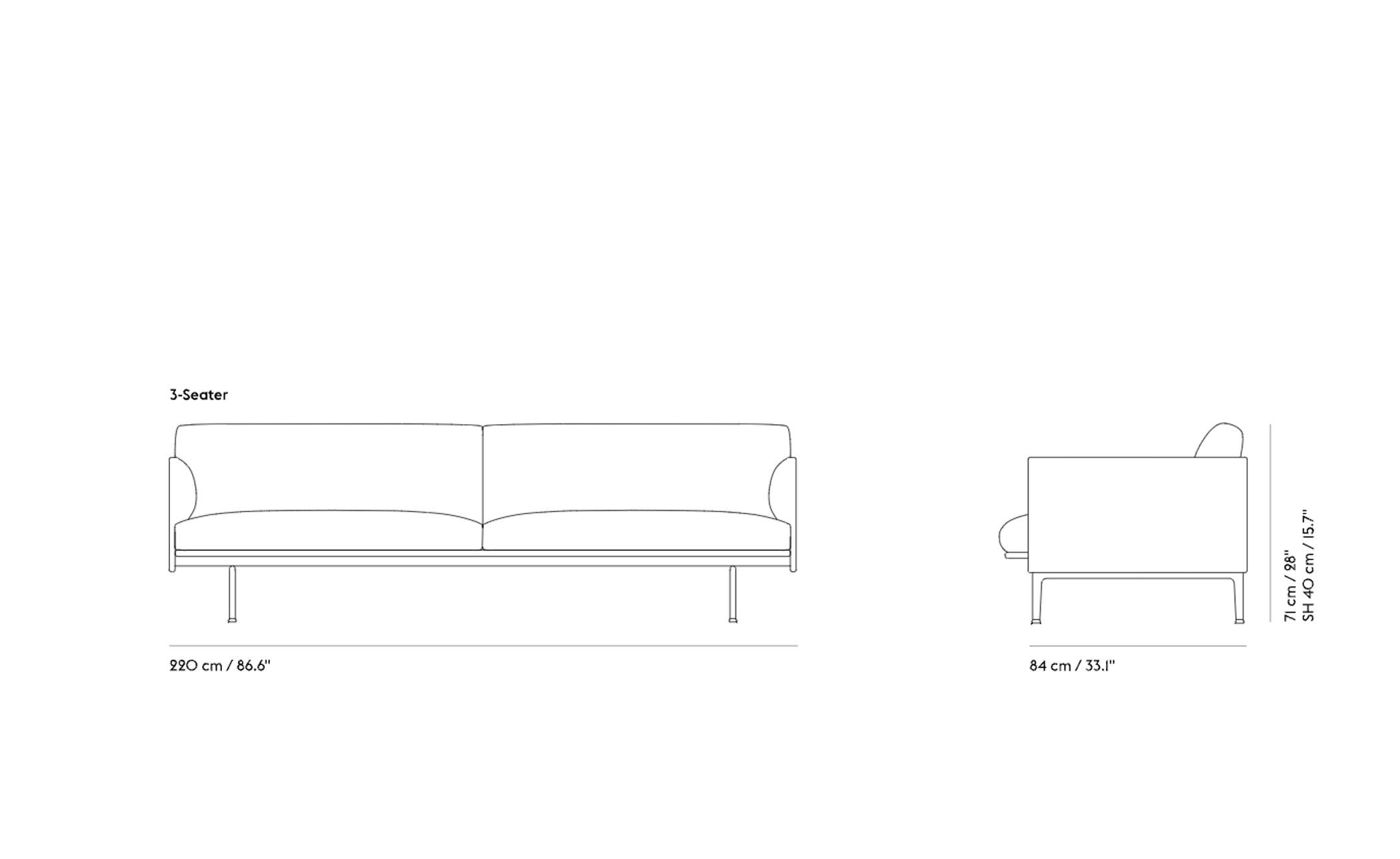 outline sofa 3 seater