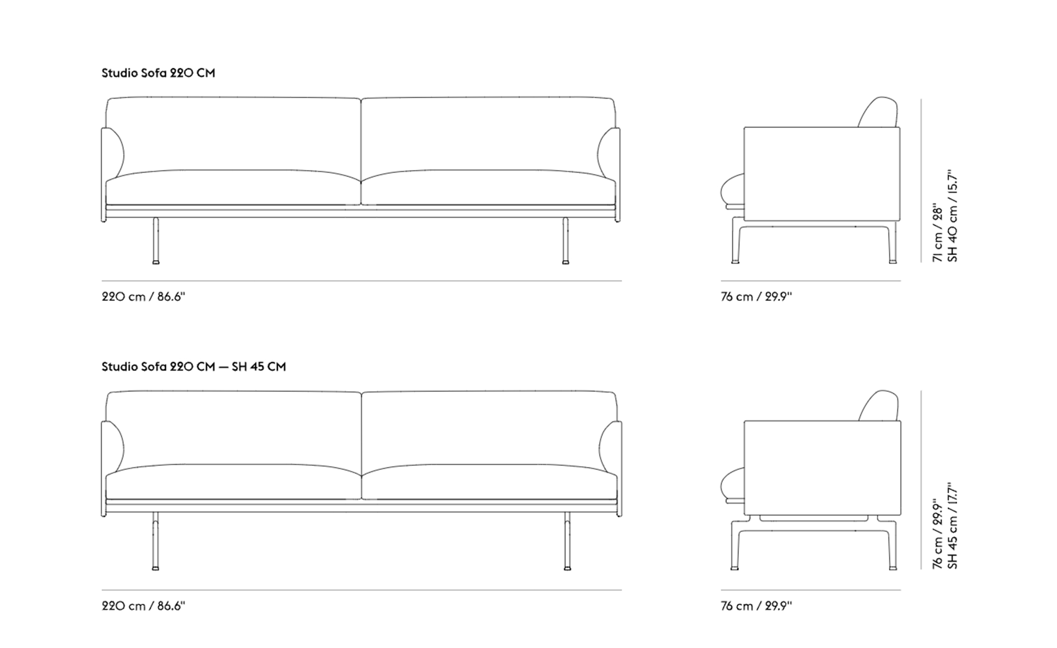 outline studio 86.5" sofa