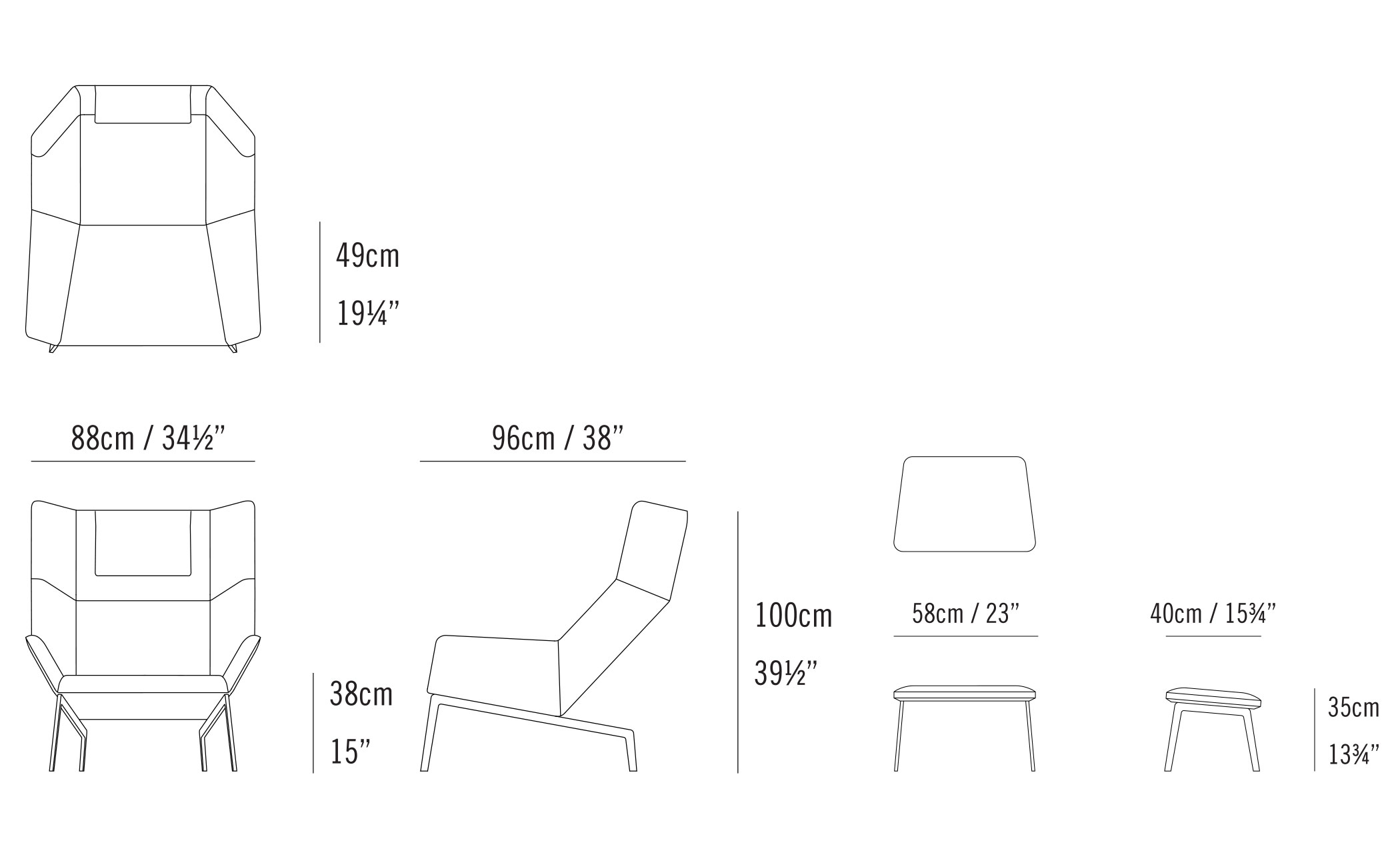 park lounge chair & ottoman