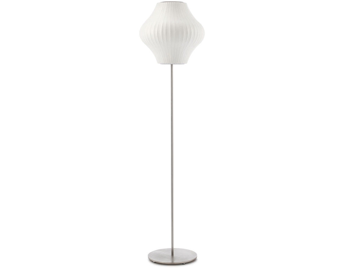 nelson pear bubble floor lamp on lotus stand