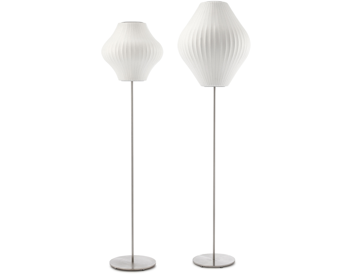 nelson pear bubble floor lamp on lotus stand
