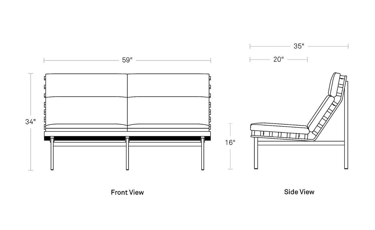 perch outdoor 2 seat sofa