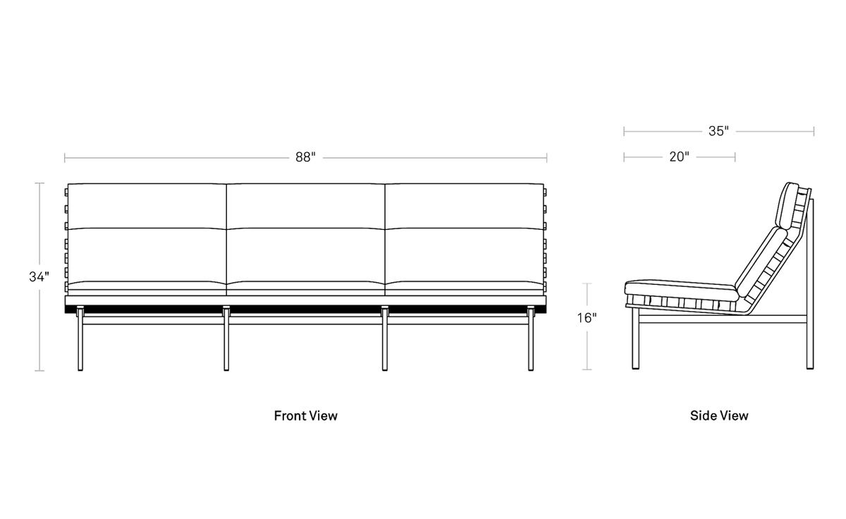 perch outdoor 3 seat sofa