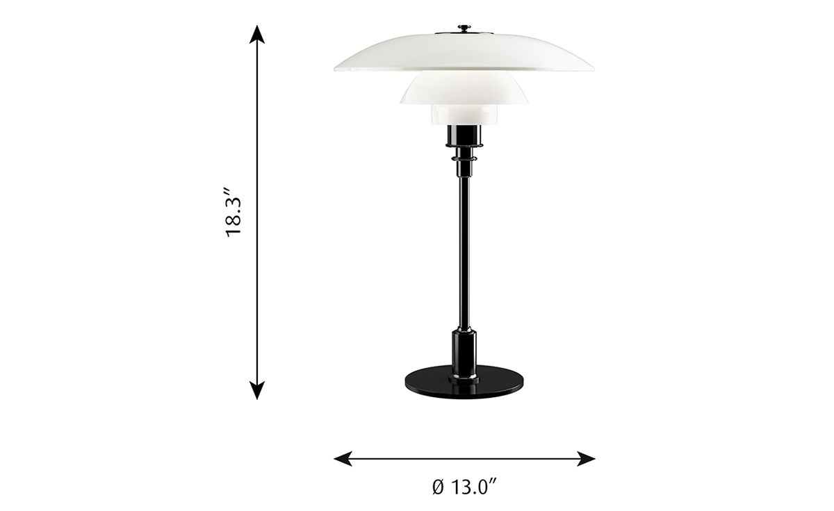 ph 3.5-2.5 glass table lamp
