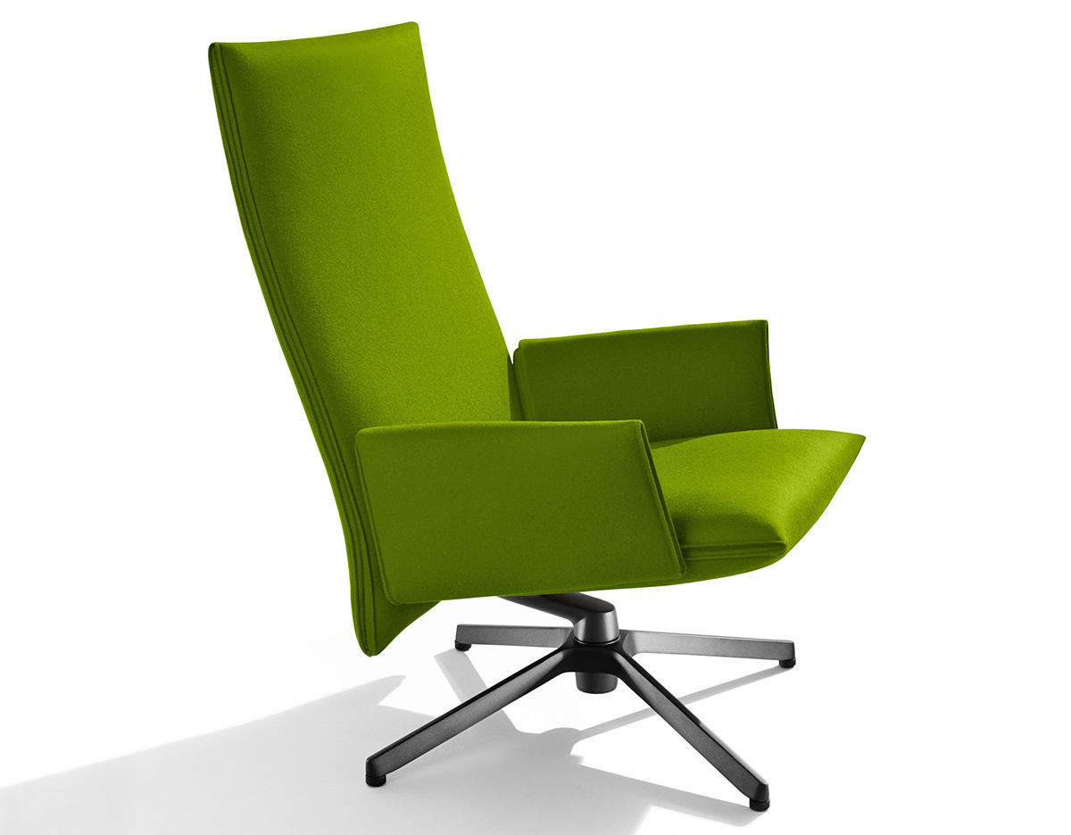 pilot high back lounge chair with upholstered arms