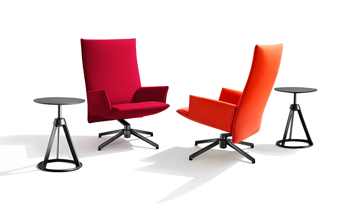 pilot high back lounge chair with upholstered arms