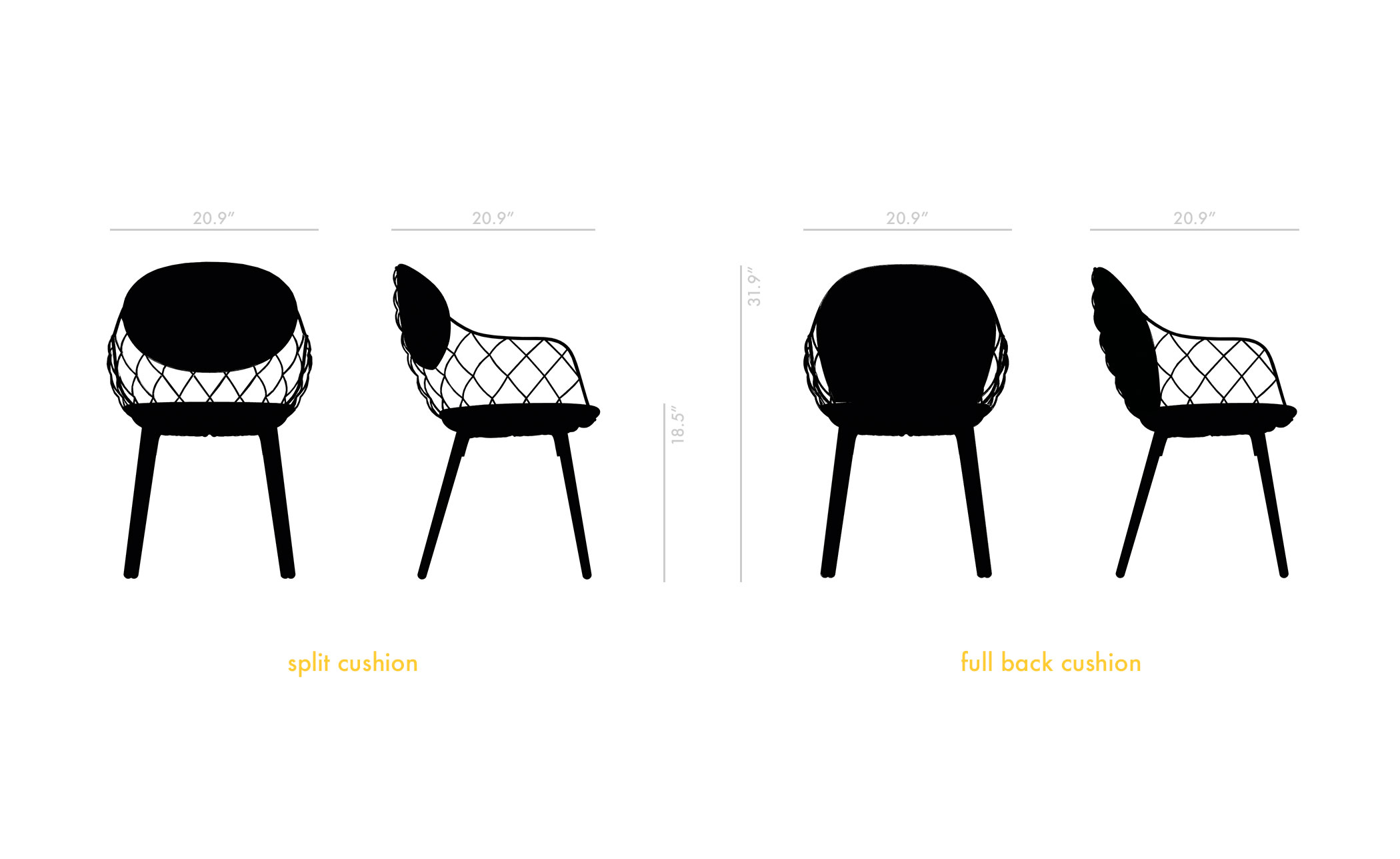 magis piña chair with full back cushion
