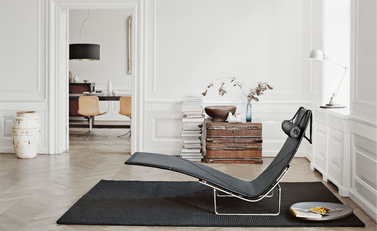 pk24 leather chaise lounge