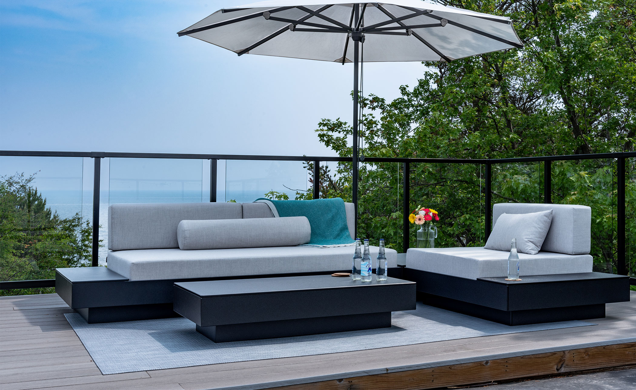 Platform One Sectional Sofa & Ottoman Bundle A