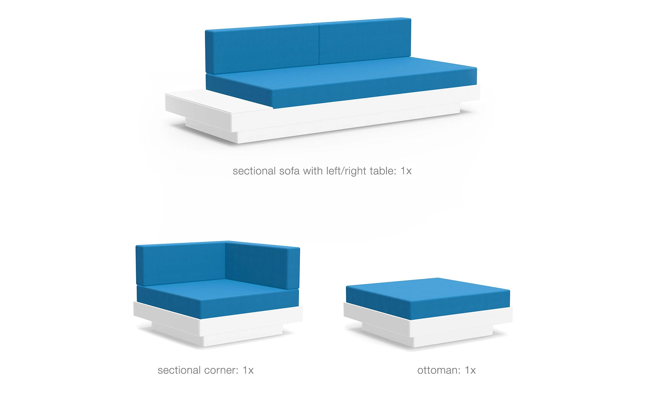 Platform One Sectional Sofa & Ottoman Bundle B