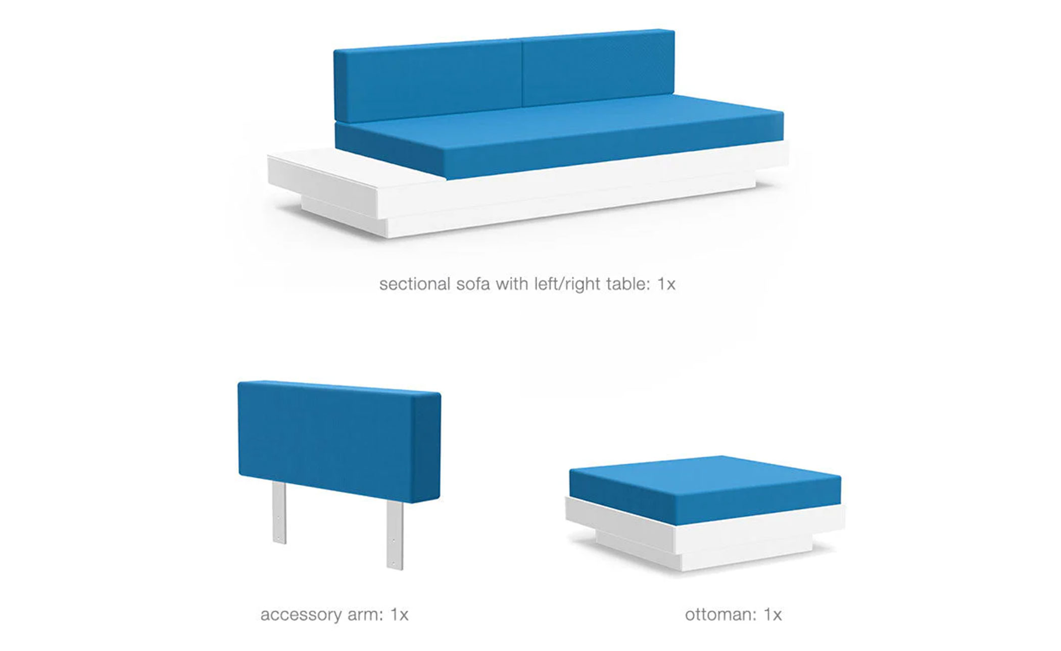 Platform One Sectional Sofa & Ottoman Bundle C