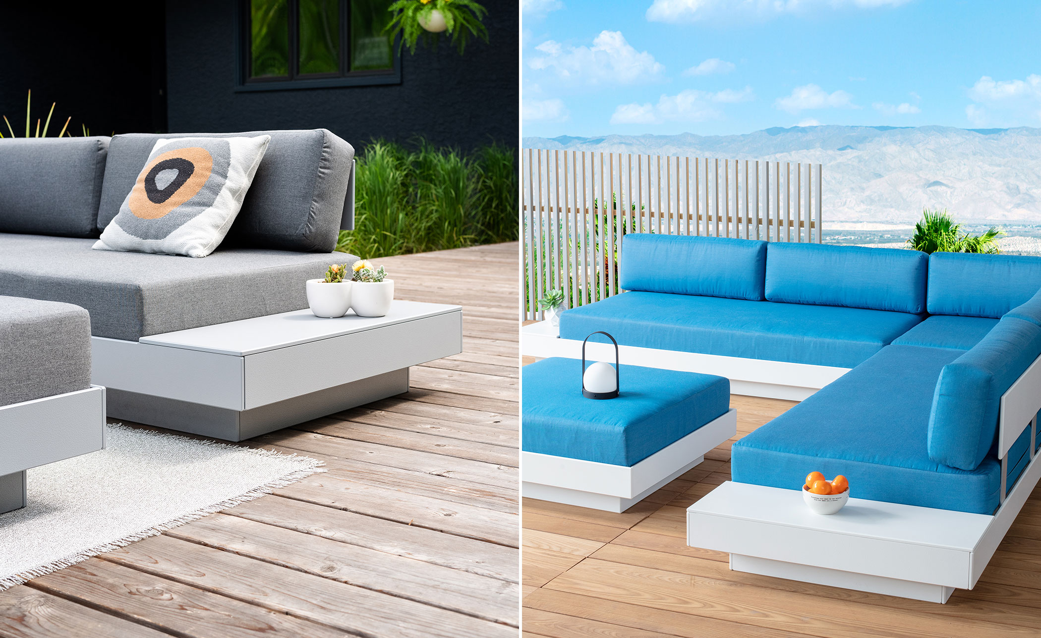 Platform One Sectional Sofa & Ottoman Bundle C