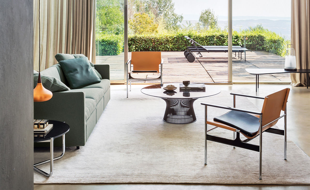 platner 42" bronze coffee table