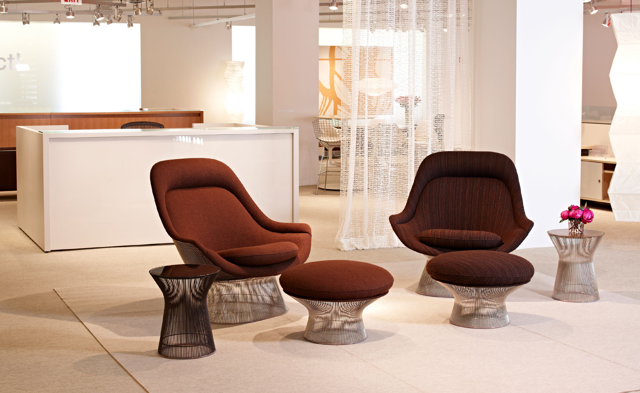 platner easy chair and ottoman