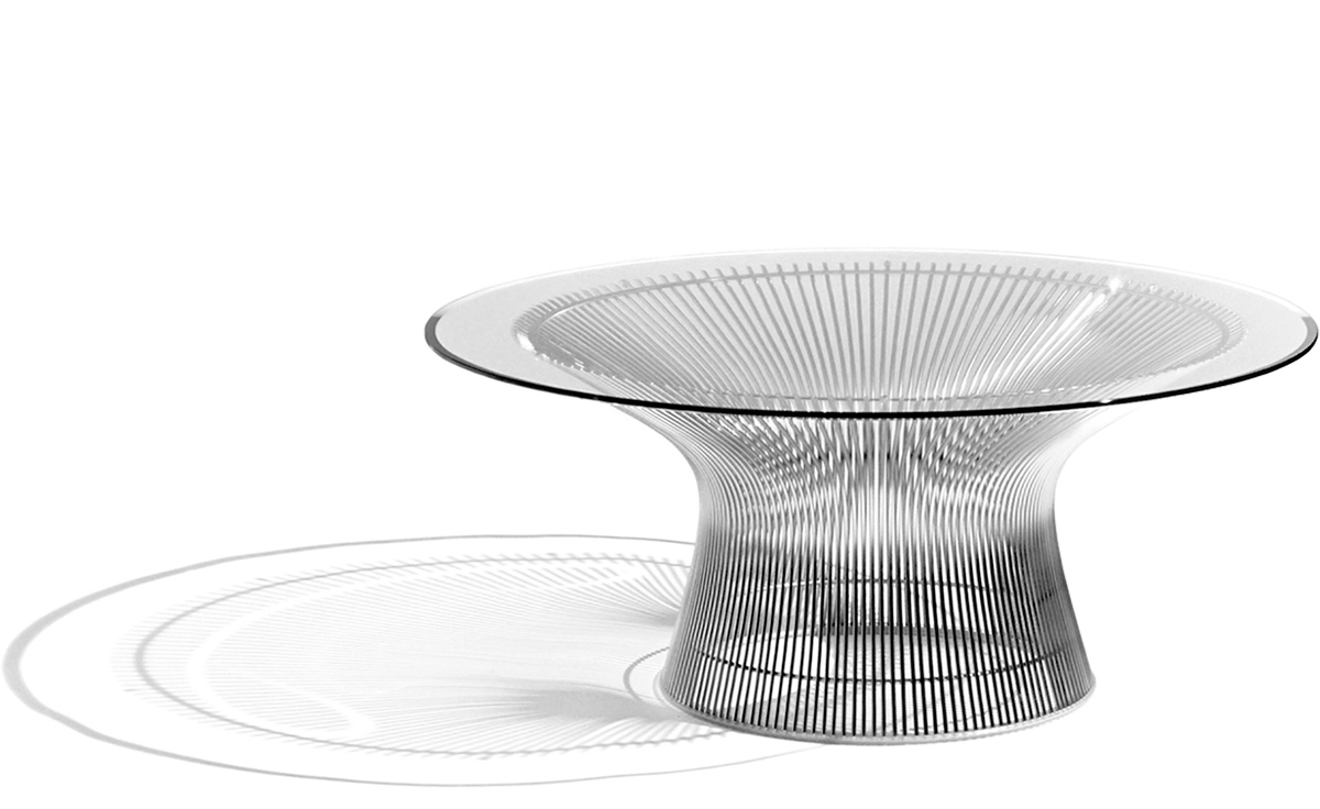platner nickel coffee table 36" dia.