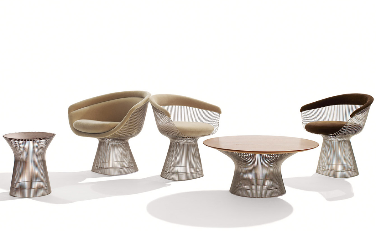 platner nickel coffee table 36" dia.