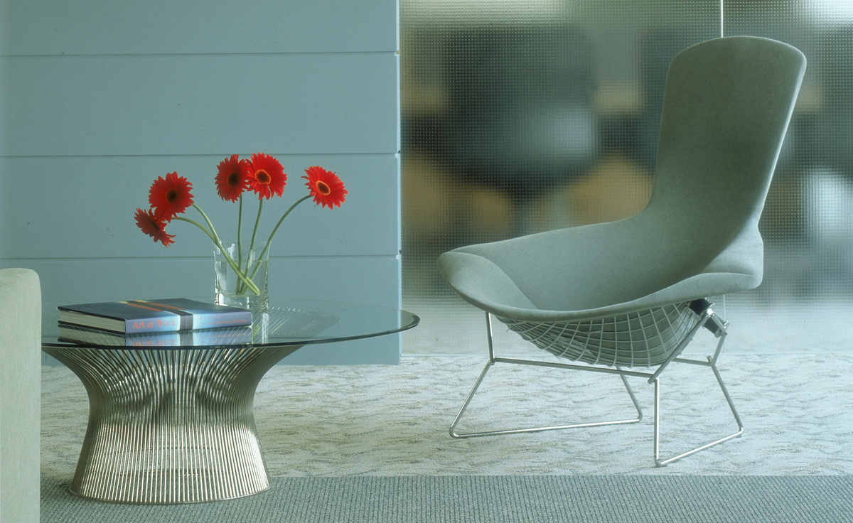 platner nickel coffee table 42.25" dia.