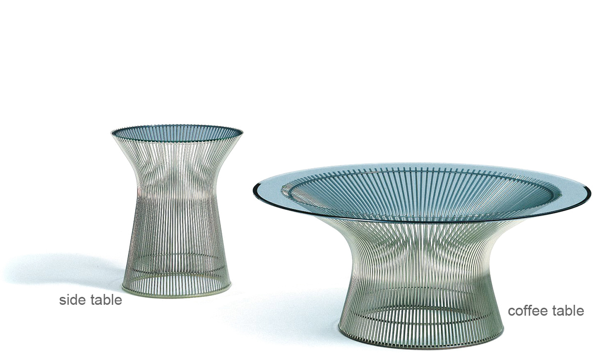 platner nickel coffee table 42.25" dia.