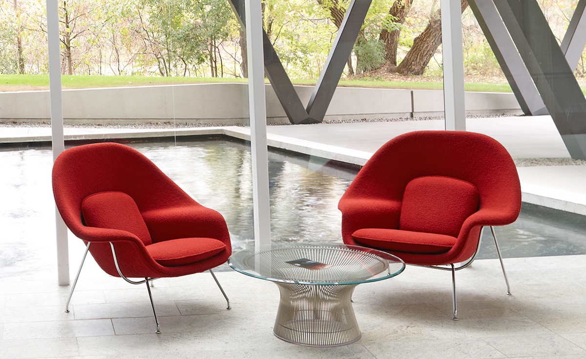 platner nickel coffee table 42.25" dia.