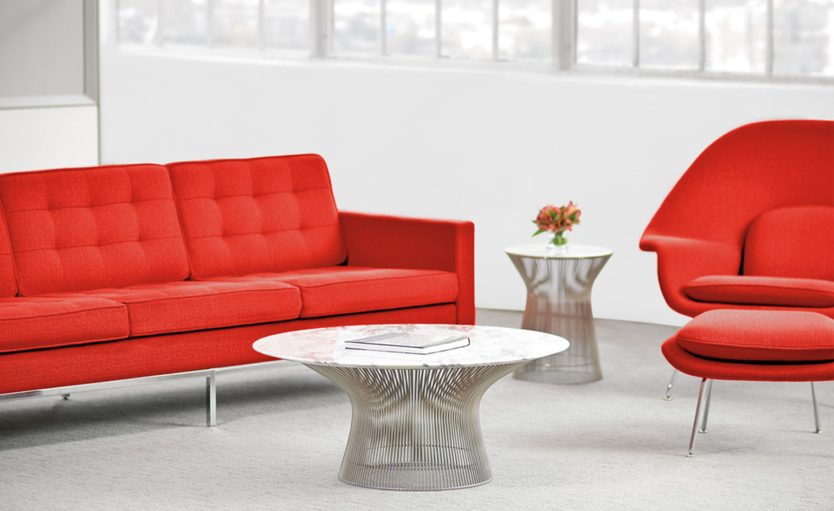 platner nickel coffee table 42.25" dia.