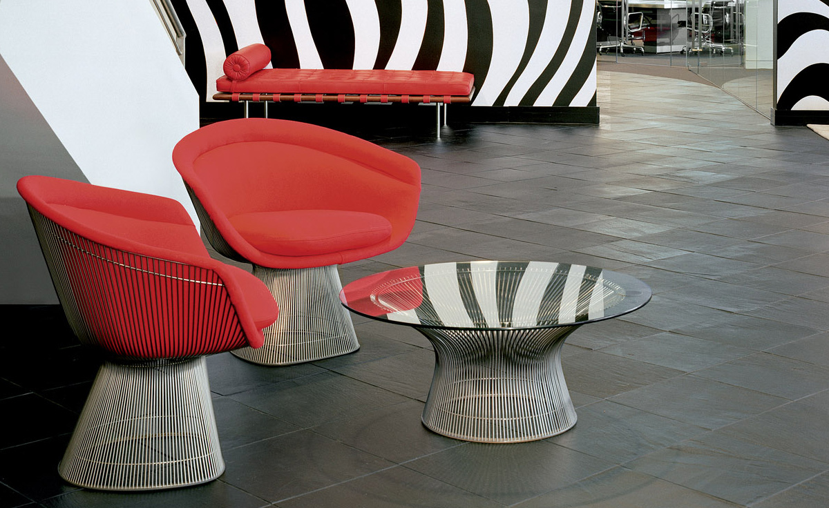 platner nickel coffee table 42.25" dia.
