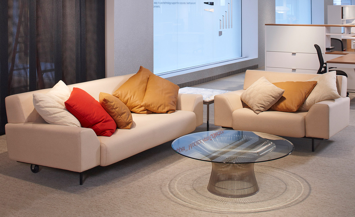 platner nickel coffee table 42.25" dia.