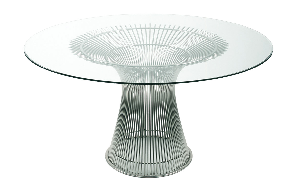 platner nickel dining table