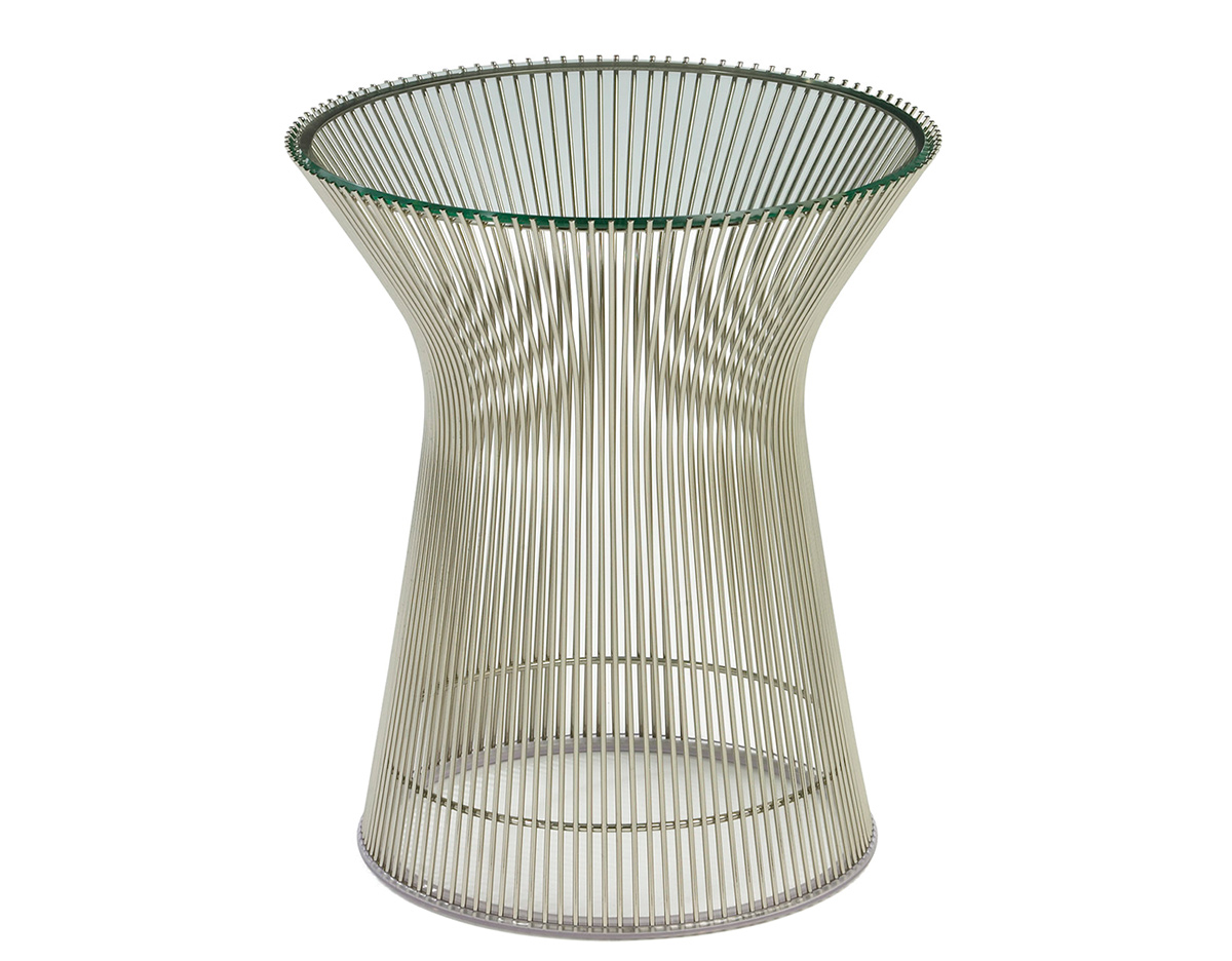 platner nickel side table