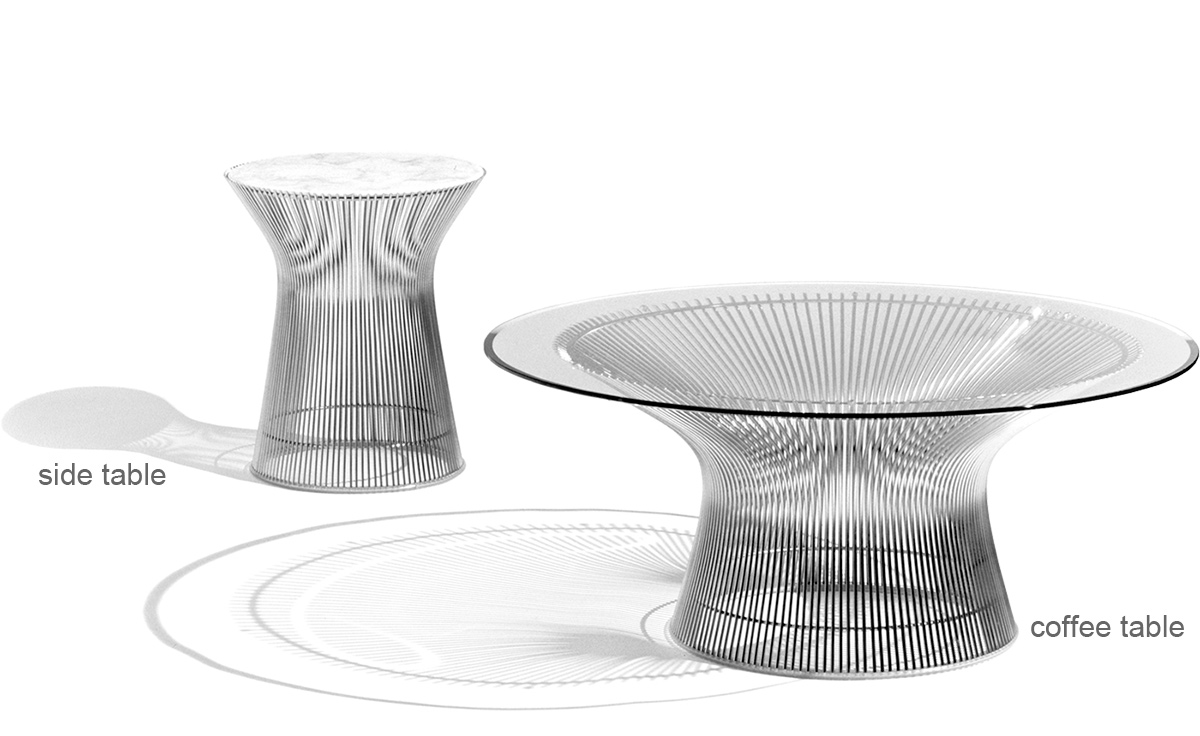 platner nickel side table