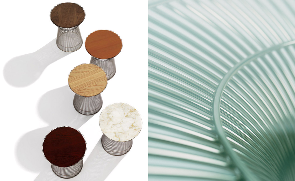 platner nickel side table