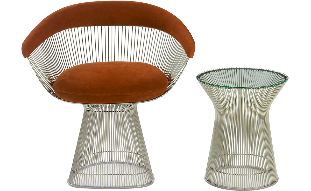 platner nickel side table